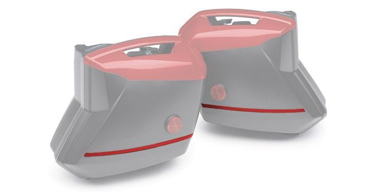 Sada ozdobných pruhů na boční kufry, Candy Fire Red (816)