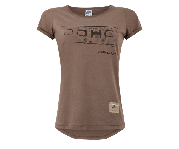 Tričko Kawasaki DOHC hnědé (dámské)