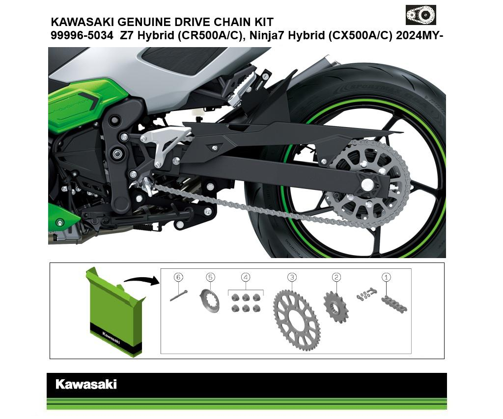 Originální řetězová sada Ninja 7 & Z7 Hybrid (CX500A/C/CR500A/C)